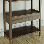 Стеллаж Elsa Dreams Walnut со стеклянными полками и ящиком варинант исполнения - 6 | Loft Concept в Казани