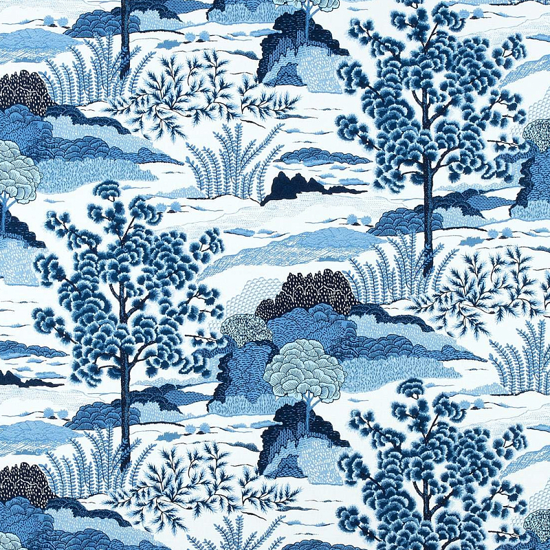 Ткань Blue landscape синий пейзах T3-89  в Казани | Loft Concept 