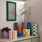 Настенное зеркало в зеленой раме Nya Green Mirror варинант исполнения - 3 | Loft Concept в Казани