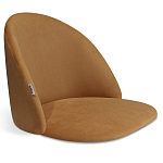 Барный стул со спинкой и металлической подставкой на 3-х деревянных ножках Горчичный Велюр Vendramin Chair варинант исполнения - 2 | Loft Concept в Казани