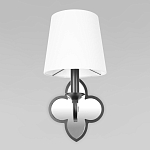 Бра с белым текстильным абажуром и декоративным основанием в виде четырехлистника с зеркальной вставкой Vitorino варинант исполнения - 12 | Loft Concept в Казани