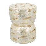 Приставной столик с мозаичным рисунком из раковин устриц Bone Inlay варинант исполнения - 1 | Loft Concept в Казани