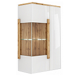 Витрина навесная двухдверная с белым глянцевым фасадом Grace of Furniture варинант исполнения - 1 | Loft Concept в Казани