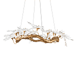 Люстра подвесная с прозрачными стеклянными птичками на ветвях Диаметр 100 см Serip Voa варинант исполнения - 6 | Loft Concept в Казани