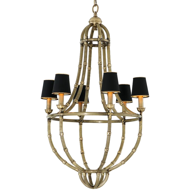 Люстра Chandelier Moreaux L Латунь Черный в Казани | Loft Concept 