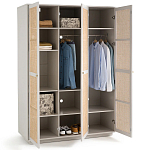 Шкаф с тремя дверцами из плетеного ротанга Tomio Wicker Furniture варинант исполнения - 4 | Loft Concept в Казани