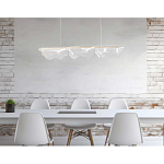 Люстра линейная с 3-мя белыми волнистыми плафонами Wave Line варинант исполнения - 11 | Loft Concept в Казани