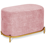Банкетка овальная пыльно-розовый велюр на 4-х металлических ножках золотого цвета SANJAY варинант исполнения - 1 | Loft Concept в Казани