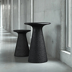 Круглый приставной столик из массива манго Piero Black Side Table варинант исполнения - 6 | Loft Concept в Казани