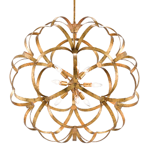 Люстра круглая в виде объёмного цветка Golden Flower Sphere