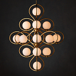 Люстра с закругленным каркасом золотого цвета и белыми плафонами Round Curl варинант исполнения - 3 | Loft Concept в Казани