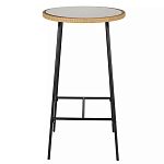 Барный столик с круглой плетеной столешницей Wicker Table Top варинант исполнения - 1 | Loft Concept в Казани