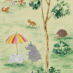 Обои ручная роспись Promenade Original colourway on cream painted silk варинант исполнения - 2 | Loft Concept в Казани