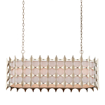 Люстра овальной формы с фактурным серебряным каркасом и тканевым абажуром Silver Honeycomb варинант исполнения - 3 | Loft Concept в Казани