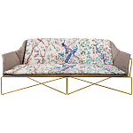 Трехместный диван на металлическом каркасе с цветочным принтом в стиле шинуазри Chinoiserie Birds on a Tree Sofa варинант исполнения - 5 | Loft Concept в Казани