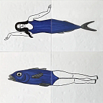 Плитка с узором Рыба пловчиха варинант исполнения - 2 | Loft Concept в Казани