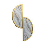 Бра с двумя полукруглыми плафонами из искусственного алебастра в бронзовой оправе Marbella варинант исполнения - 6 | Loft Concept в Казани