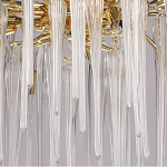 Люстра золотого цвета с декоративными ветками и длинными прозрачными стеклянными подвесами в форме сосулек Droplet Chandelier варинант исполнения - 4 | Loft Concept в Казани