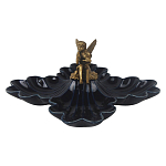 Менажница темно-синяя фарфоровая с бронзовой фигуркой ангела Eden Garden варинант исполнения - 1 | Loft Concept в Казани