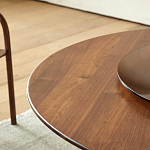 Стол обеденный круглый с двойной столешницей Walnut Wood Table варинант исполнения - 6 | Loft Concept в Казани