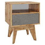 Тумба прикроватная с ящиком и фасадом цвета серый бетон Grace of Furniture варинант исполнения - 1 | Loft Concept в Казани