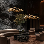 Люстра подвесная с прозрачными стеклянными птичками на ветвях Диаметр 80 см Serip Voa варинант исполнения - 11 | Loft Concept в Казани