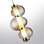 Подвесной светильник с 3-мя рифлеными стеклянными шарами Marcelh Light варинант исполнения - 5 | Loft Concept в Казани