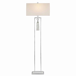 Торшер с прямоугольным тканевым абажуром на белом мраморном основании Silver Threads варинант исполнения - 1 | Loft Concept в Казани