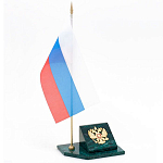 Флагшток с гербом России из натурального камня змеевик Stone Flagpole варинант исполнения - 2 | Loft Concept в Казани