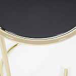 Приставной столик на золотистом основании с черной столешницей Noir варинант исполнения - 2 | Loft Concept в Казани
