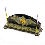 Настольный письменный набор из змеевика с гербом РФ Successful Leader варинант исполнения - 2 | Loft Concept в Казани