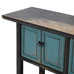 Деревянная консоль в китайском стиле с дверцами голубая Qin Console Table Blue варинант исполнения - 4 | Loft Concept в Казани