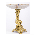 Чаша с цветочным орнаментом на ножке в виде бронзового ангела Eden Garden варинант исполнения - 2 | Loft Concept в Казани