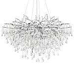 Люстра подвесная с прозрачными стеклянными подвесками в форме капель Диаметр 100 см Droplet Chandelier варинант исполнения - 18 | Loft Concept в Казани