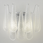 Бра с подвесками из рифленного стекла в форме капель на основании цвета хром Textured Glass варинант исполнения - 5 | Loft Concept в Казани