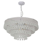 Люстра подвесная круглая с молочными стеклянными подвесками в форме капель Droplet Chandelier варинант исполнения - 1 | Loft Concept в Казани