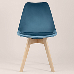 Стул с мягким велюровым сиденьем Arvika Blue варинант исполнения - 3 | Loft Concept в Казани