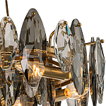 Люстра подвесная с овальными подвесками из стекла дымчатого цвета Harlow Crystal Round варинант исполнения - 2 | Loft Concept в Казани