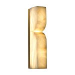 Бра с изогнутым плафоном из белого алебастра на прямоугольном основании Cryptocrystalline Stone варинант исполнения - 3 | Loft Concept в Казани