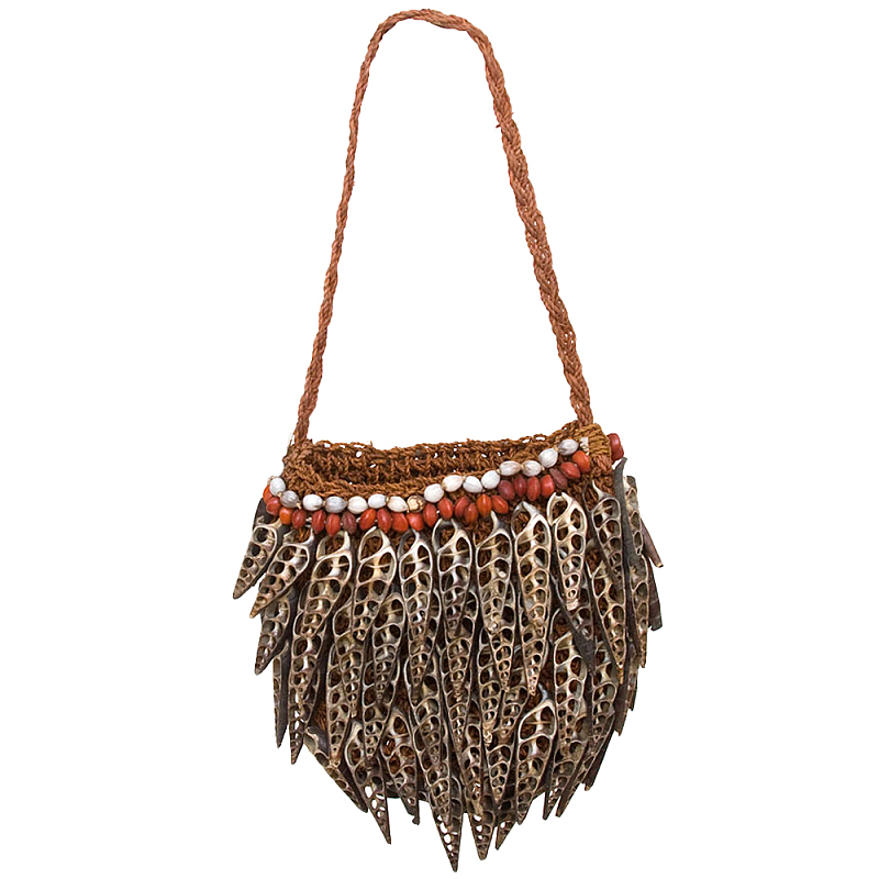 Декоративный аксессуар сумка из ракушек Aboriginal Lacy Shells Bag Коричневый Декоративный аксессуар сумка из ракушек Aboriginal Lacy Shells Bag Коричневый в Казани | Loft Concept