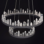 Люстра с двумя кольцами черного цвета с хрустальными элементами QUARTZ CRYSTAL варинант исполнения - 4 | Loft Concept в Казани