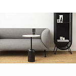 Кофейный столик с белой мраморной столешницей на черном основании Tall Coffee Black and White Table варинант исполнения - 1 | Loft Concept в Казани