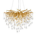 Люстра подвесная с прозрачными стеклянными подвесками в форме капель Диаметр 60 см Droplet Chandelier варинант исполнения - 18 | Loft Concept в Казани