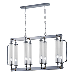 Люстра прямоугольная с 8-ю стеклянными плафонами цилиндрической формы Jeanette варинант исполнения - 3 | Loft Concept в Казани