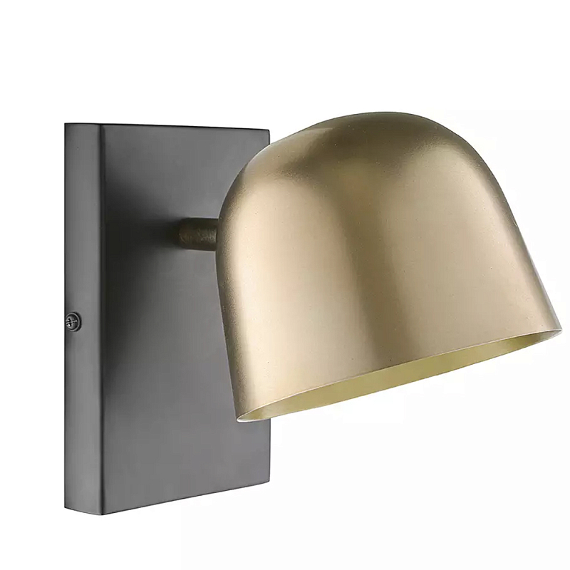 Бра с наклонным плафоном в сочетании золотистого и чёрного цвета Sconce with Sloping Shade Золотой Черный в Казани | Loft Concept 