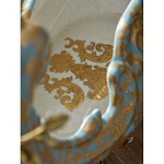 Чаша голубого цвета с оранментом и и бронзовыми фигурами леопардов Eden Garden варинант исполнения - 11 | Loft Concept в Казани