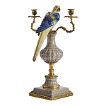 Подсвечникв образе попугая из фарфора с бронзовыми элементами Eden Garden варинант исполнения - 2 | Loft Concept в Казани