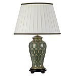 Настольная лампа с керамическим основанием с золотистым решетчатым узором и белым плиссированным абажуром Elstead Lighting варинант исполнения - 1 | Loft Concept в Казани