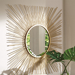 Зеркало-солнце круглое с золотыми лучам Sunrise варинант исполнения - 1 | Loft Concept в Казани