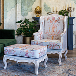 Кресло из массива бука серое с растительным орнаментом Raffael Floral Grey Armchair варинант исполнения - 10 | Loft Concept в Казани